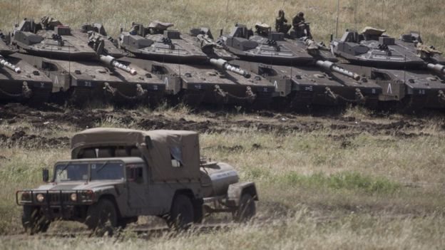 Las fuerzas israelíes en los territorios ocupados de los Altos del Golán