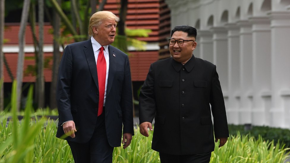 En su encuentro en Singapur, se pudo ver a Trump y Kim en un ambiente distendido. Trump y Kim Jong-un.