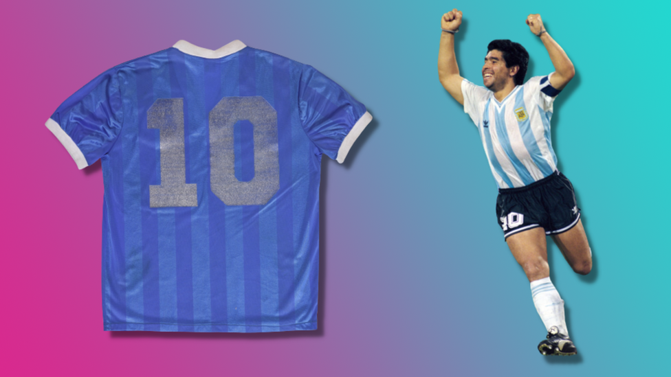Diego Maradona football shirt sells for record-breaking amount - BBC  Newsround