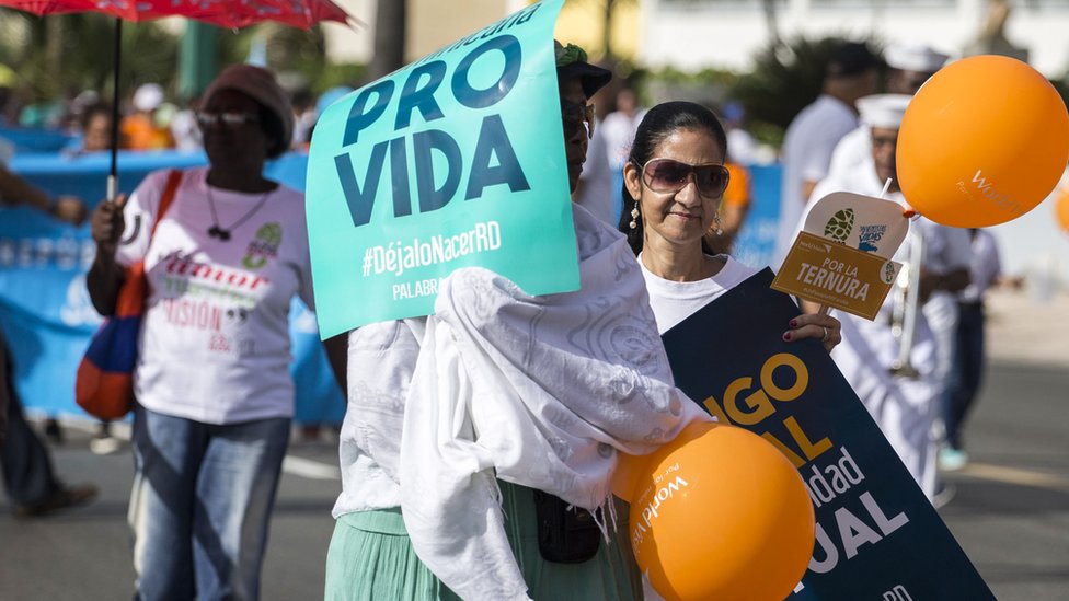 Marcha contra el aborto en República Dominicana