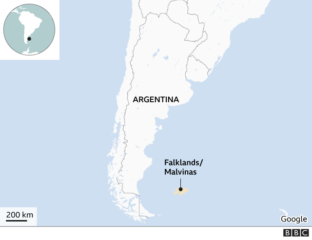 Mapa localizador de las Malvinas/Falklands