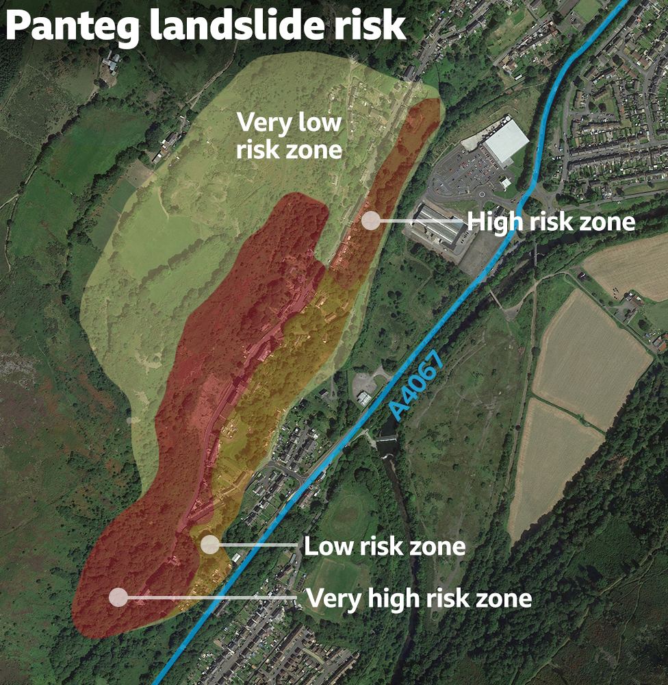 Карта оползневой опасности в Пантеге