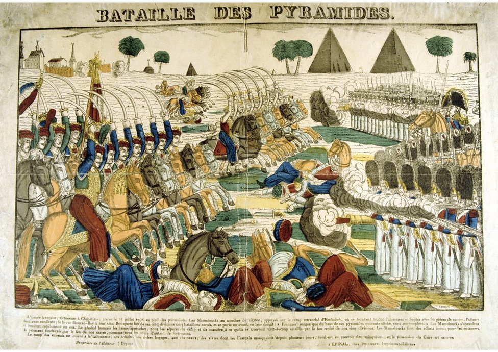 Ilustración de la batalla de las Pirámides