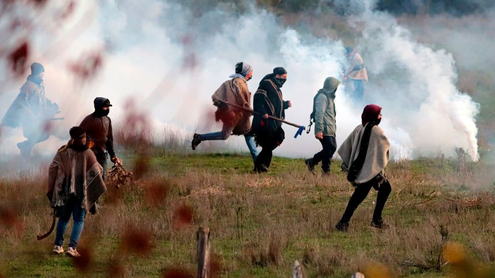 enfrentamientos entre los mapuches y la policía chilena