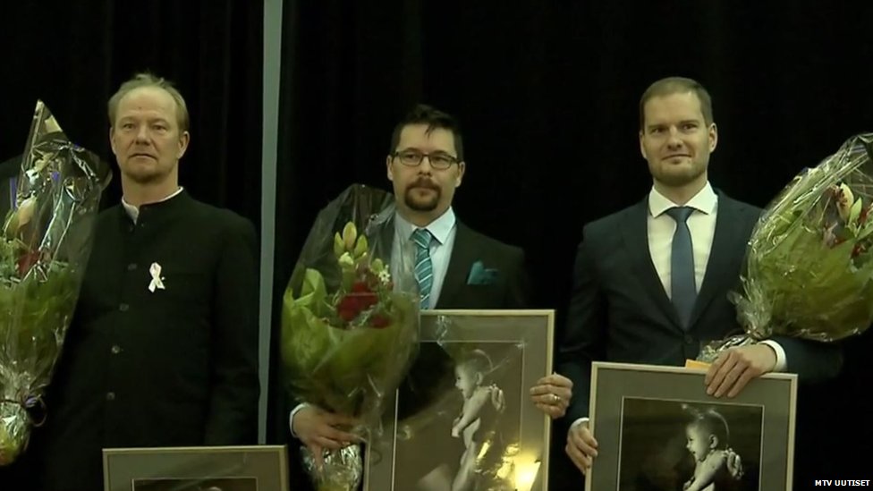 Three recipients of Dad of the Year award