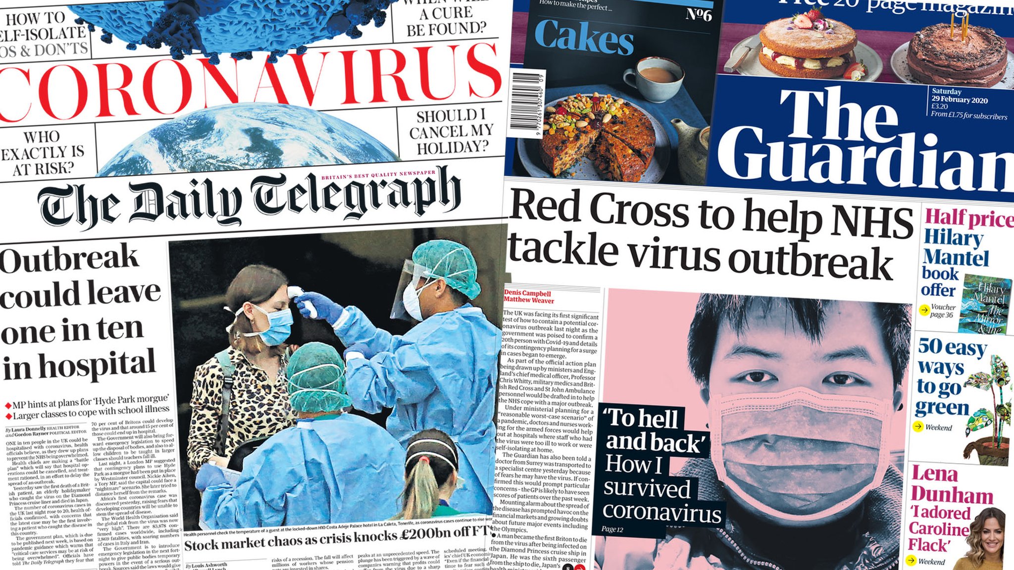 Newspaper Headlines War On Virus With Emergency Laws And Battle Plan c News