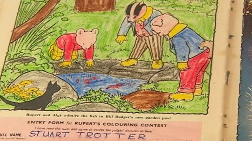 Раскраска четырехлетнего Стюарта Троттера в Руперте в 1960 году