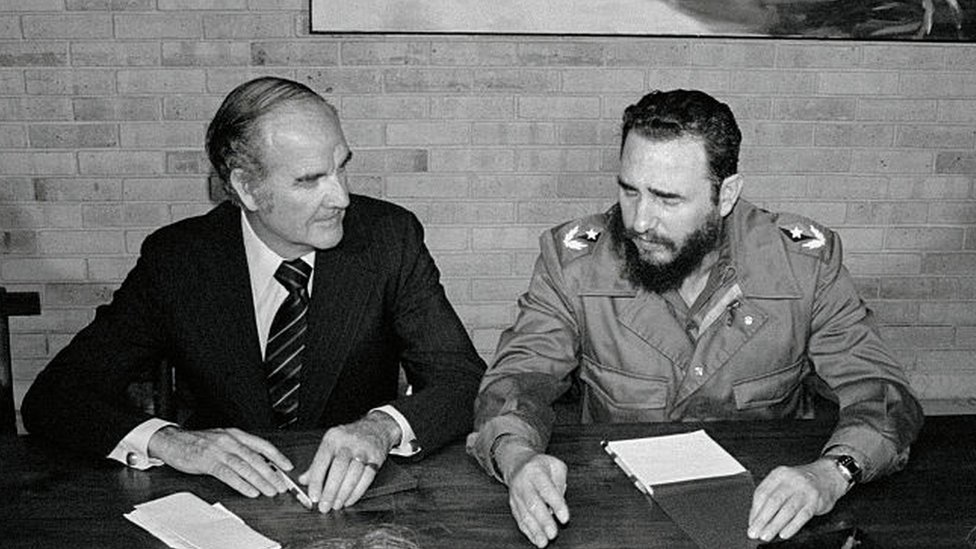 George McGovern y Fidel Castro.