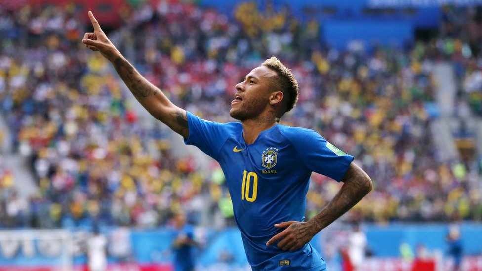 Neymar celebra su gol frente a Costa Rica.