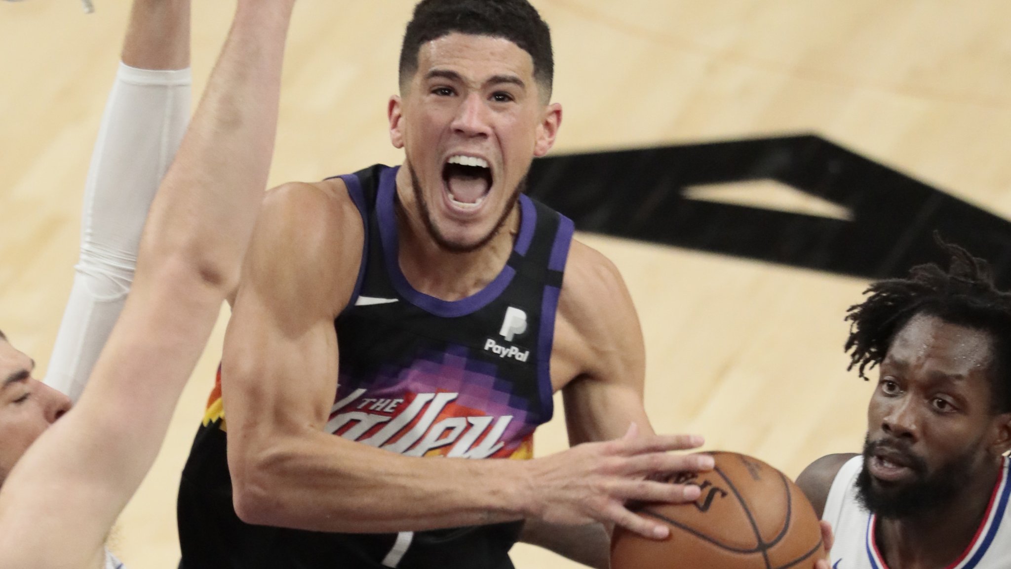 NBA play-offs: Devin Booker leads Phoenix Suns to game one win over Los Angeles Clippers