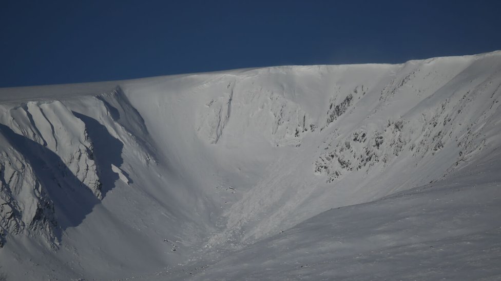 Обломки лавин на Coire nan Gall