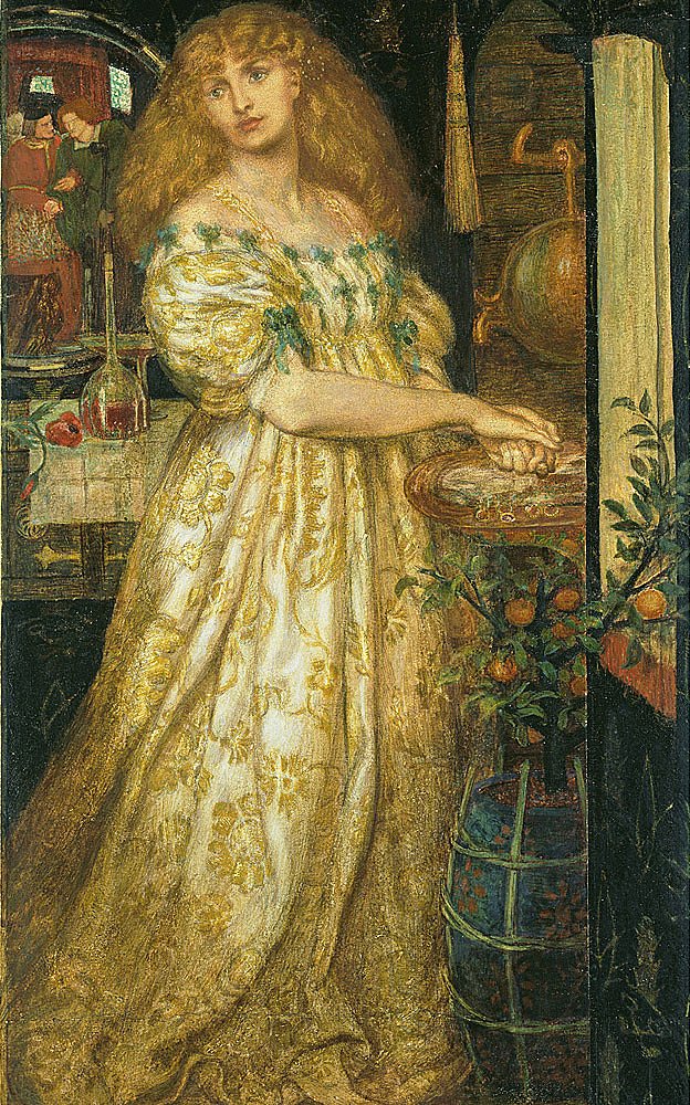 Lucrezia Borgia, 1860-1, Dante Gabriel Rossetti. Grafito y acuarela sobre papel; 43.8 × 25.8 cm © Tate, London. Lucrezia Borgia, 1860-1, Dante Gabriel Rossetti. Grafito y acuarela sobre papel; 43.8 × 25.8 cm © Tate, London.