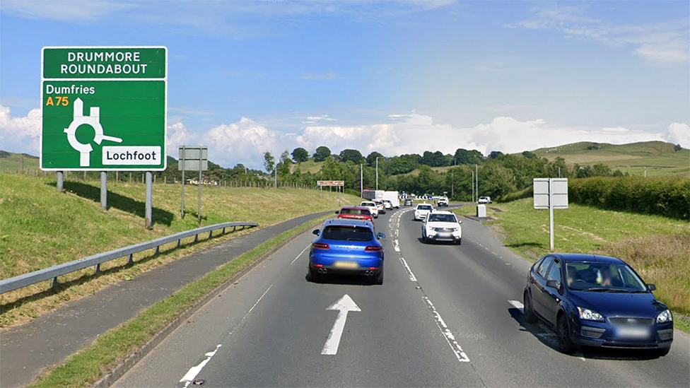 Driver dies after car crash on A75 near Dumfries BBC News