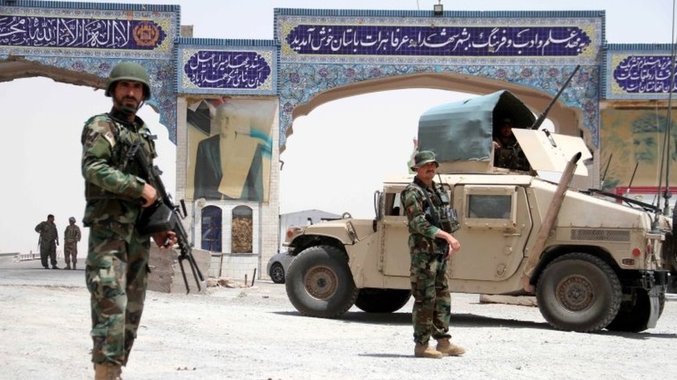 Afghan government soldiers in the western city of Herat, Afghanistan. Photo: July 2021