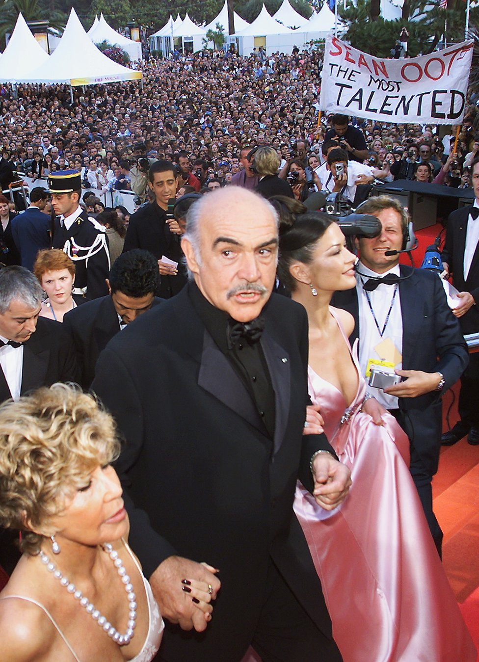 Sean Connery, wife Micheline (left) and Catherine Zeta Jones at the Cannes Film Festival in 1999