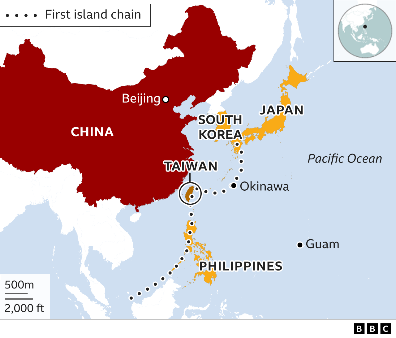 Peta Cina dan Taiwan dengan negara tetangga