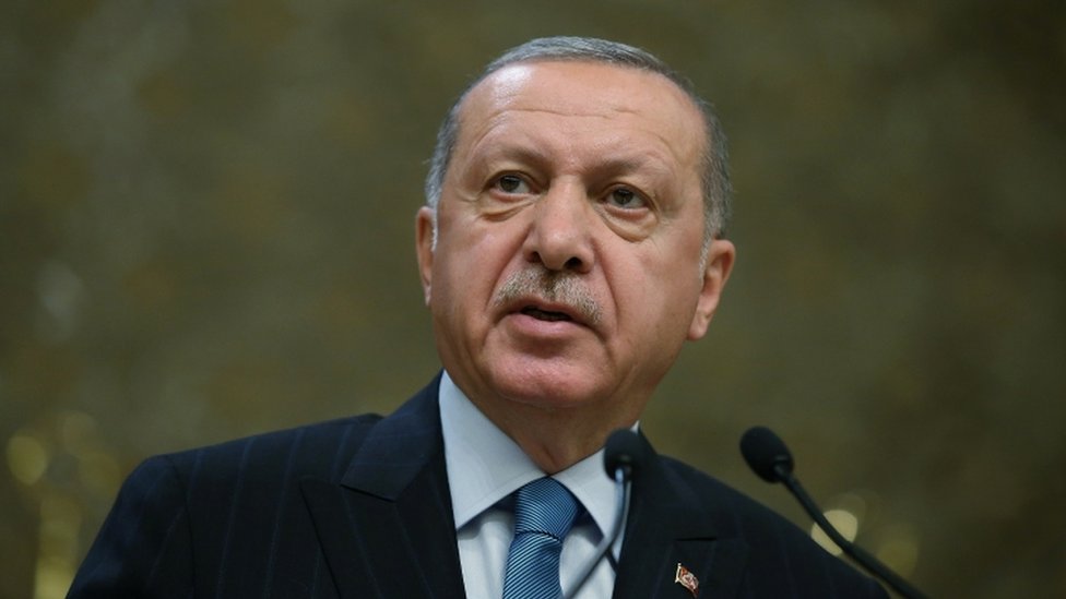 Turski predsednik Redžep Tajip Erdogan tokom govora u Aprilu 2019.