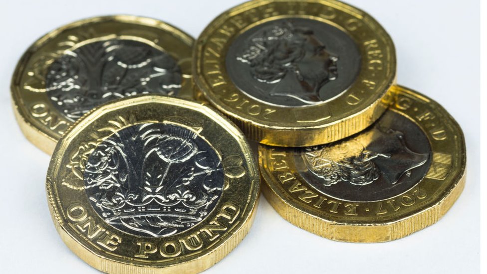 Британские монеты в один фунт