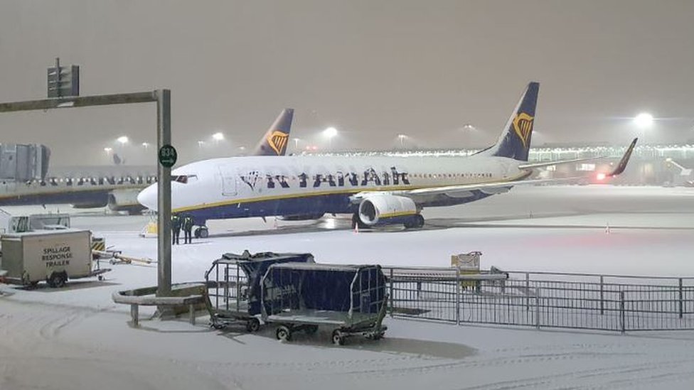 UK weather: All flights suspended at Stansted Airport