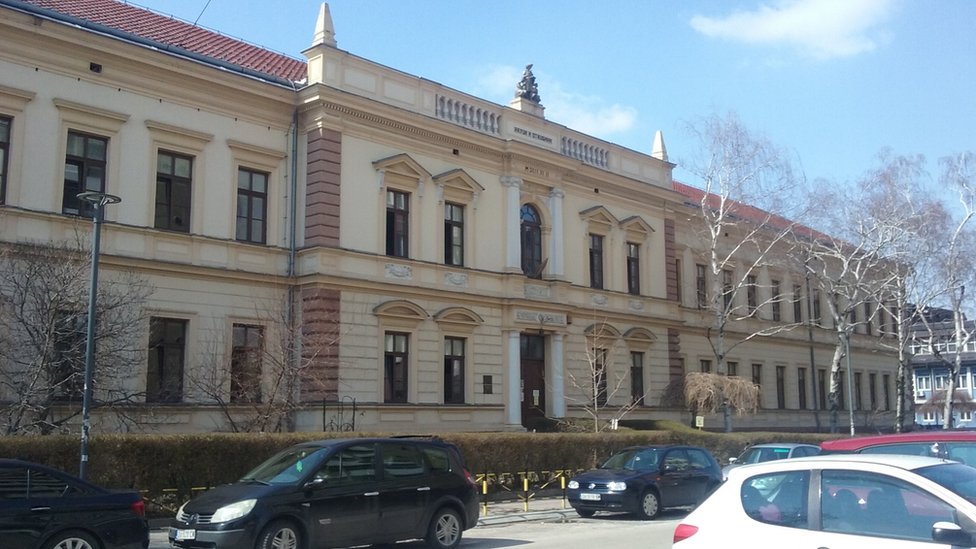 Današnja OŠ Ljuba Nešić, nekada gimnazija. Gimnazija je 1959. preseljena na mesto gde je sada, a u njenu zgradu je useljena OŠ Ljuba Nešić