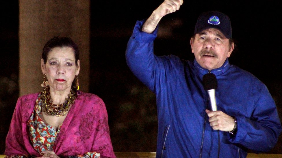 Daniel Ortega y su esposa Rosario Murillo, presidente y vicepresidenta de Nicaragua.