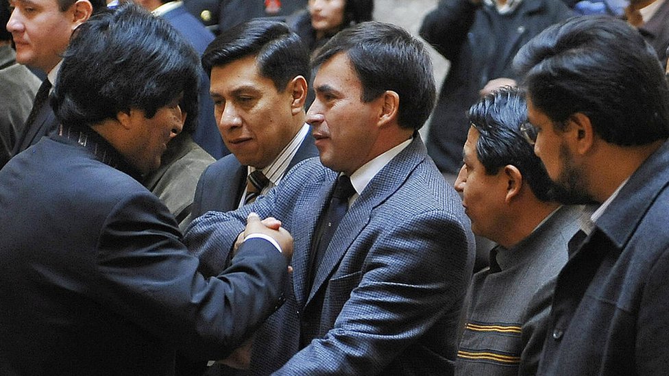 Evo Morales y Juan Ramón Quintana