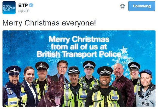Твит британской транспортной полиции