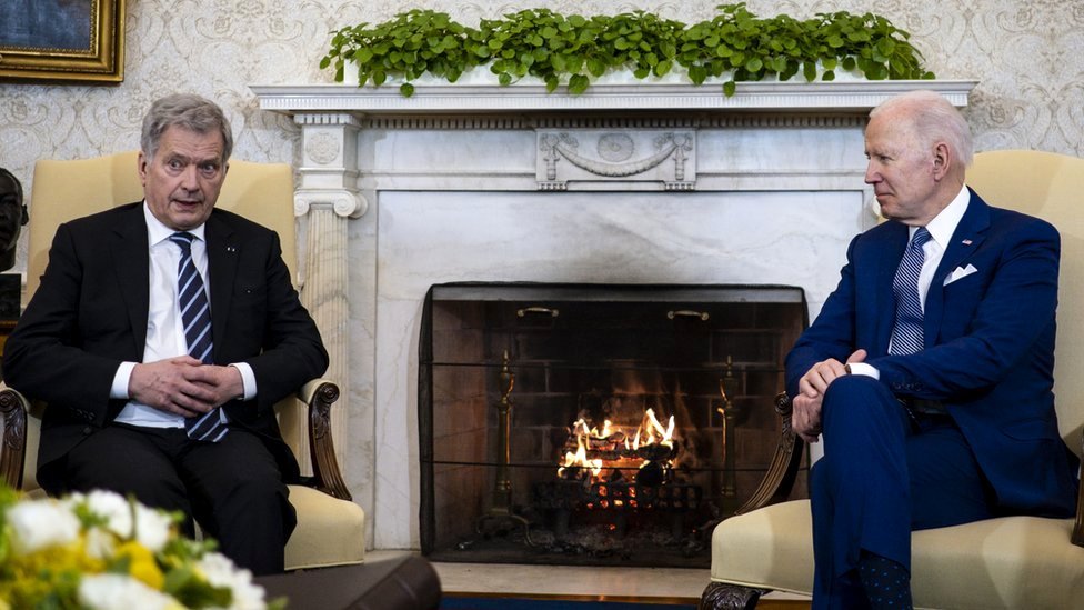 El presidente de EE.UU. Joe Biden recibe al premier finlandés Sauli Niinisto
