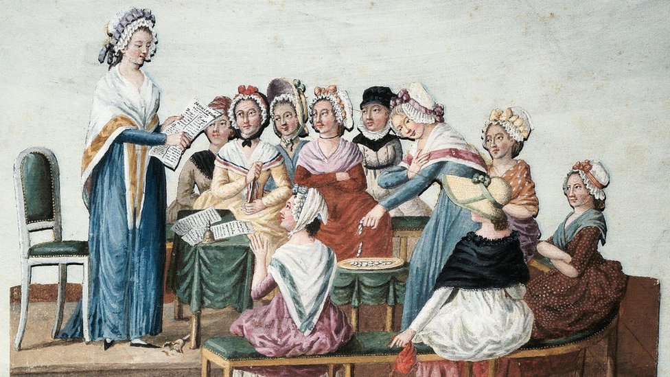 El Club Patriotico de Mujeres, una de las muchas sociedades conformadas por mujeres durante la Revolucion Francesa.