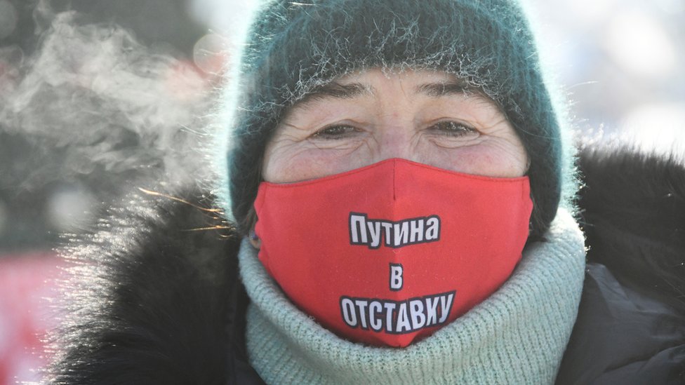 Vladivostok'ta bir protestocu 