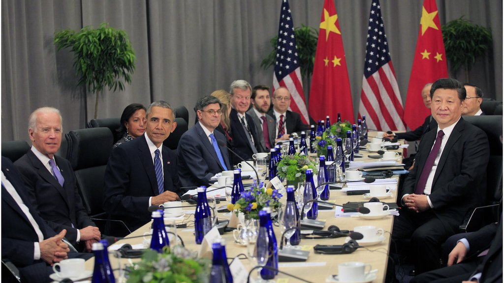 2016年3月31日，美國總統奧巴馬在華盛頓特區舉行的核安全峰會上與中國國家主席習近平舉行雙邊會談。
