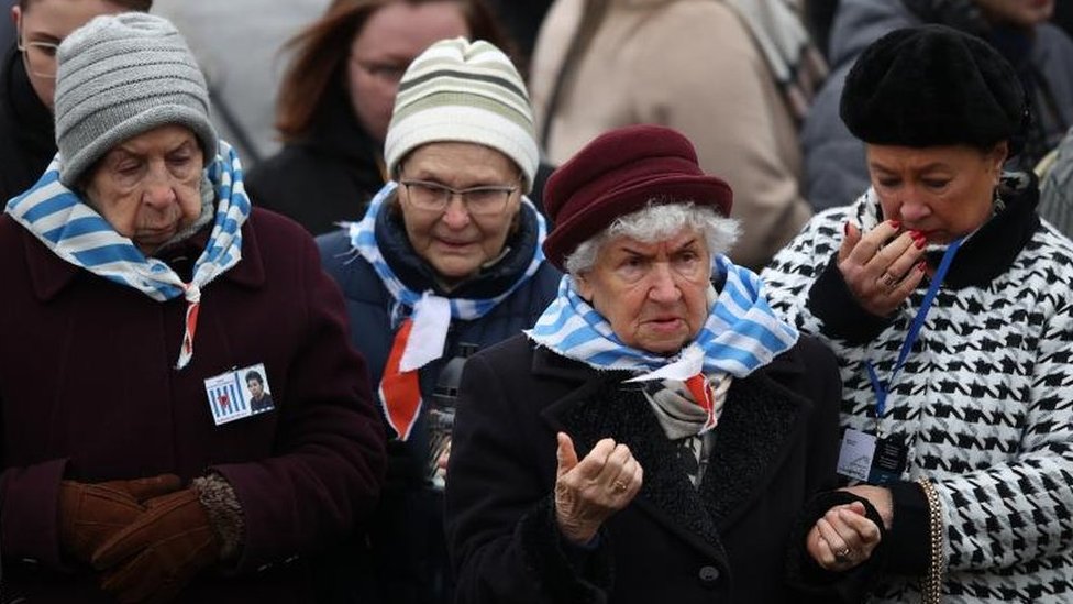 Survivors of Auschwitz take part in Friday's event