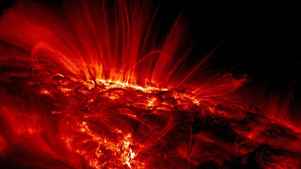 Foto de la NASA de la superficie del Sol.