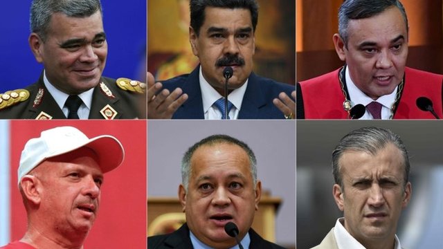 Padrino, Maduro, Moreno, Carvajal, Cabello y El Aisami.
