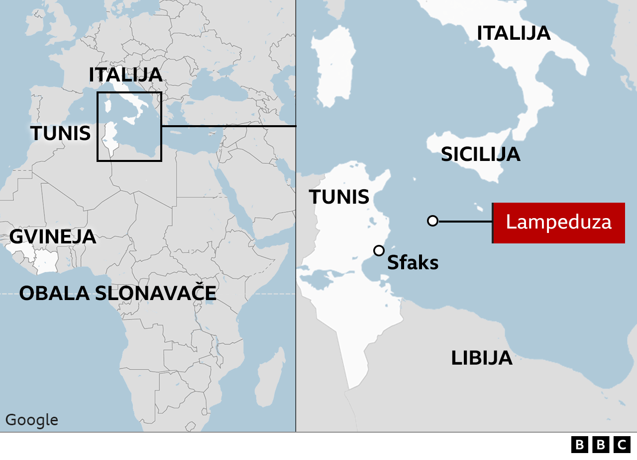 migranti, mapa, Tunis, Lampeduza