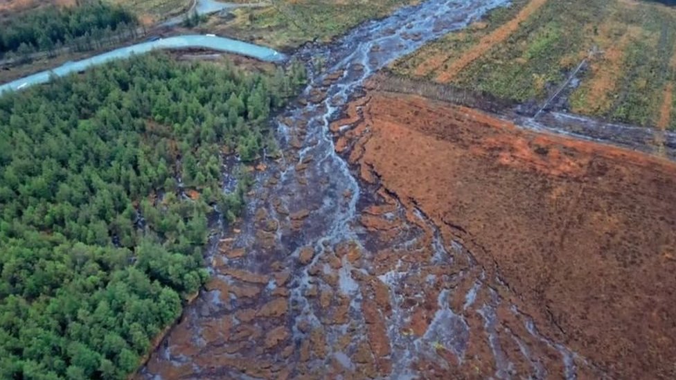 Peat slide