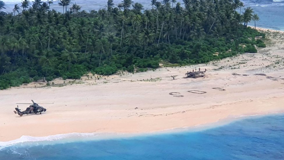 Beach SOS saves men stranded on tiny Micronesian island