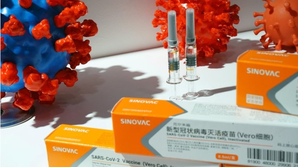 A booth displaying a coronavirus vaccine candidate from Sinovac Biotech Ltd is seen at the 2020 China International Fair for Trade in Services (CIFTIS), following the COVID-19 outbreak, in Beijing, China September 4, 2020.