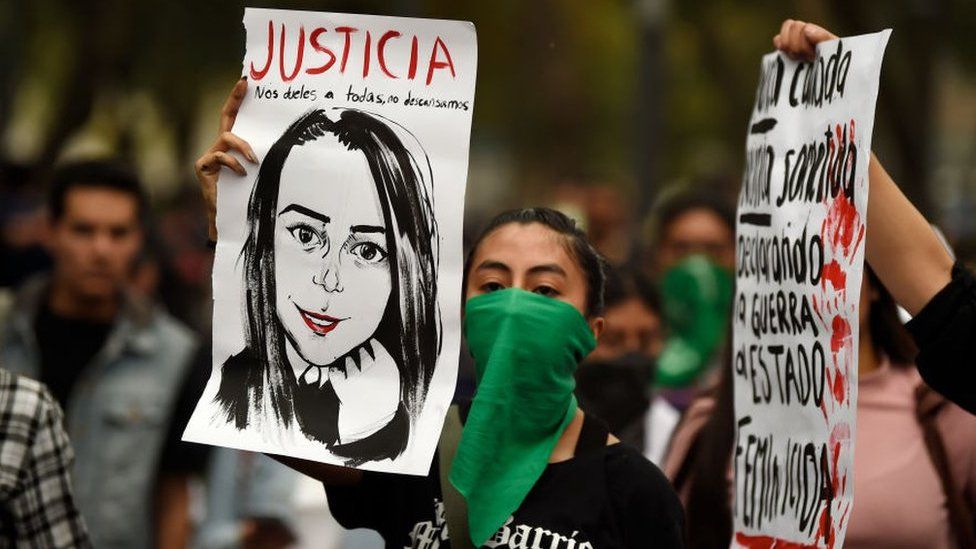 Protesta en México por la violencia contra las mujeres.