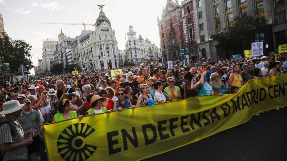 Protesta a favor de Madrid Central