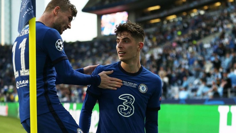 Chelsea's Timo Werner and Kai Havertz