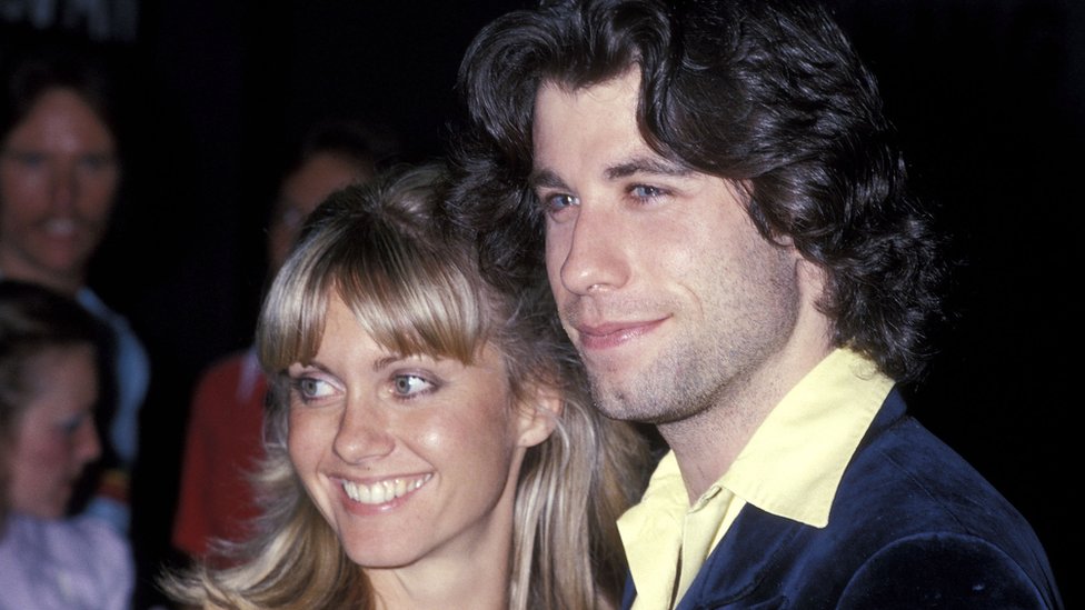 Olivia Newton-John junto a John Travolta en 1978, año de estreno del filme 