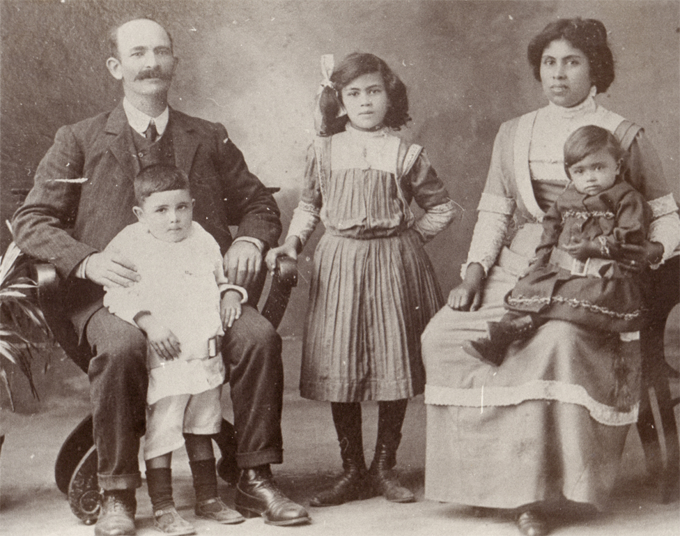 James Francis with his wife Christina Leonora and three of their children - perhaps Nora, Percival and Mary (on Christina's lap)