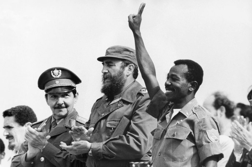 Mengistu Haile Marian with Fidel Castro
