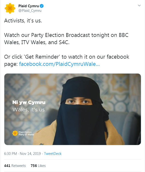 Plaid Cymru tweet