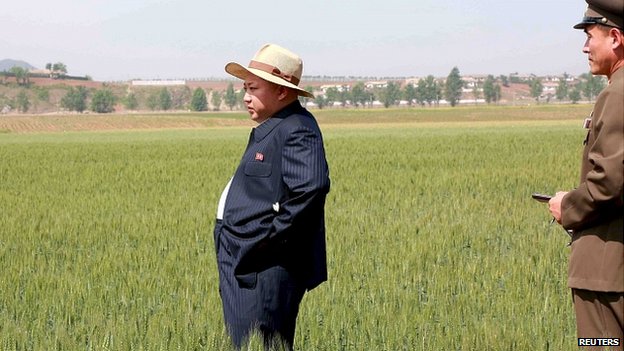 Лидер Северной Кореи Ким Чен Ын посетил ферму № 1116. 1 июня 2015 г.