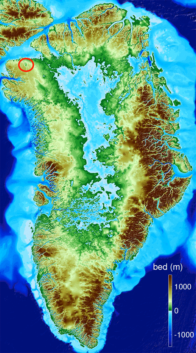 Ubicación del cráter.