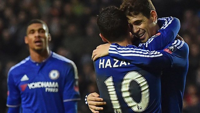 Chelsea's Oscar celebrates