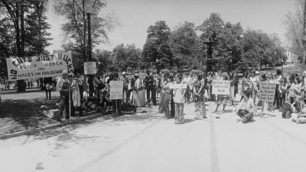 Wages for Housework campaign demonstration in Boston, 1977