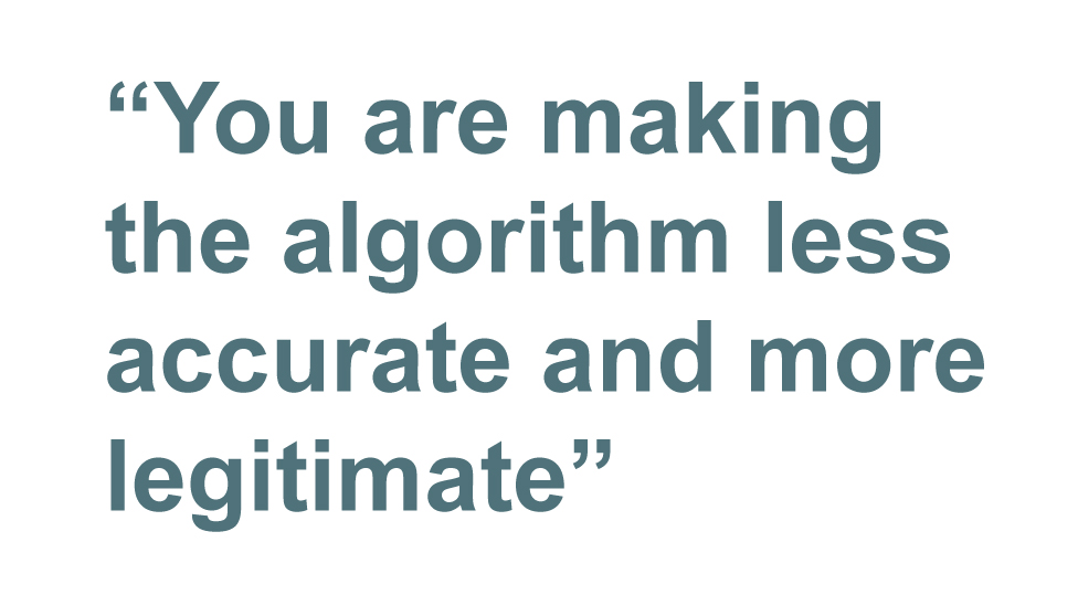 Quotebox: Вы делаете алгоритм менее точным и более легитимным